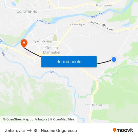 Harta de Zaharovici către Str. Nicolae Grigorescu