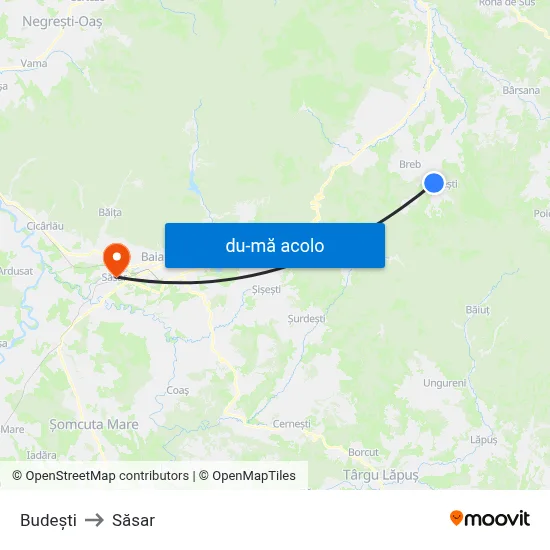 Harta de Budești către Săsar