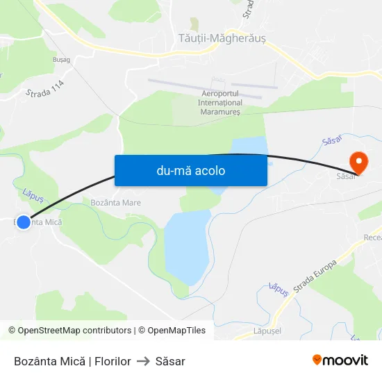 Harta de Bozânta Mică | Florilor către Săsar