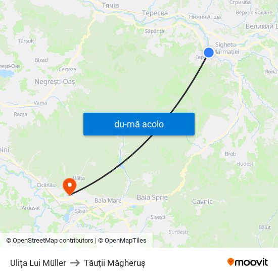 Harta de Ulița Lui Müller către Tăuţii Măgheruş