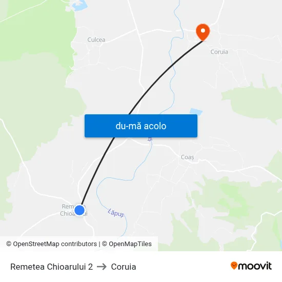 Harta de Remetea Chioarului 2 către Coruia