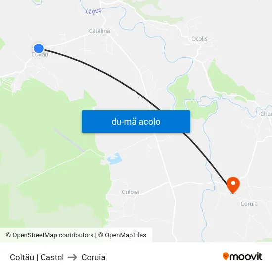 Harta de Coltău | Castel către Coruia