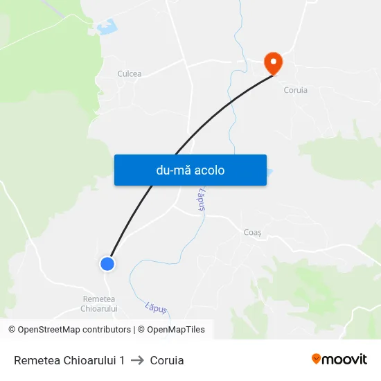 Harta de Remetea Chioarului 1 către Coruia