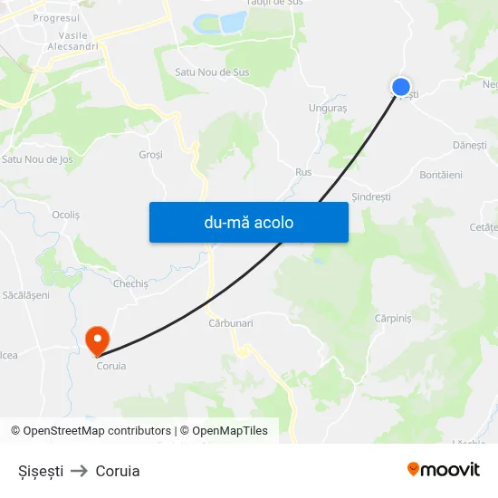 Harta de Șișești către Coruia