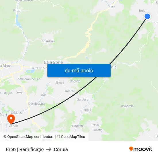 Harta de Breb | Ramificație către Coruia