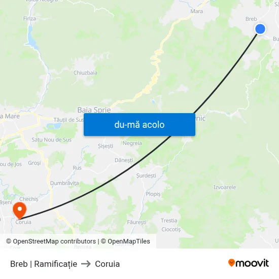 Harta de Breb | Ramificație către Coruia