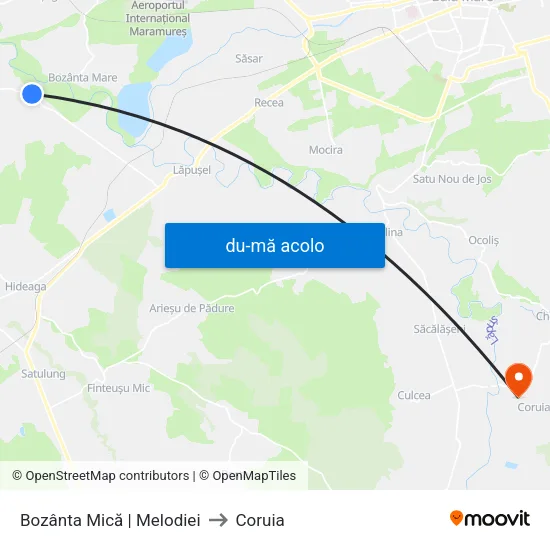 Harta de Bozânta Mică | Melodiei către Coruia