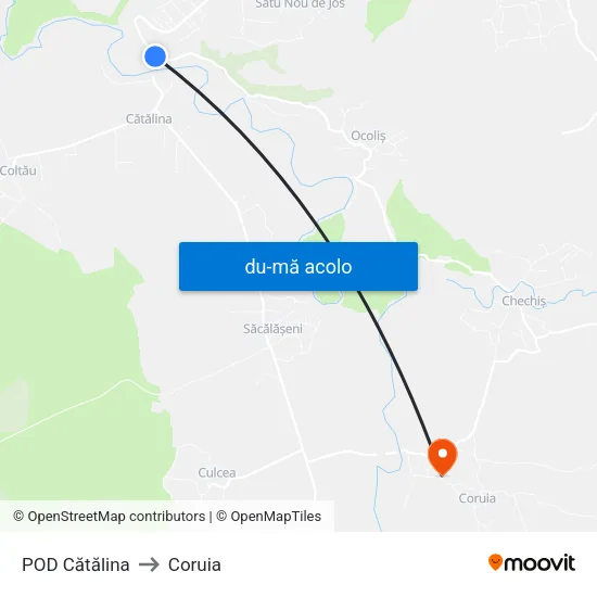 Harta de POD Cătălina către Coruia