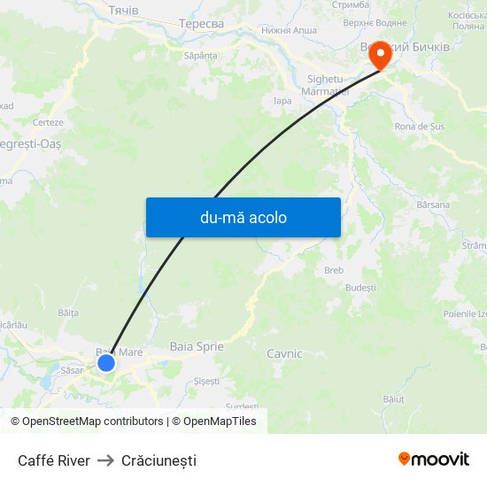 Harta de Caffé River către Crăciunești