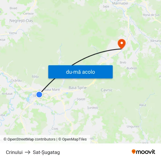 Harta de Crinului către Sat-Șugatag