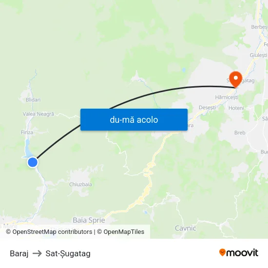 Harta de Baraj către Sat-Șugatag