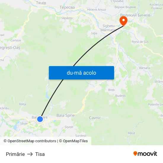 Harta de Primărie către Tisa