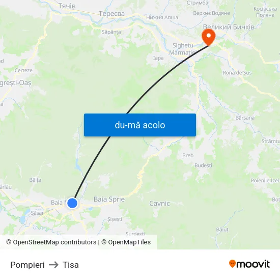 Harta de Pompieri către Tisa