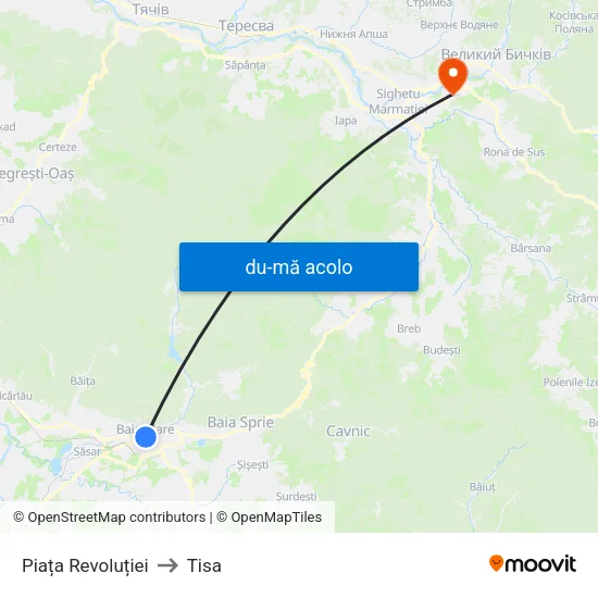 Harta de Piața Revoluției către Tisa