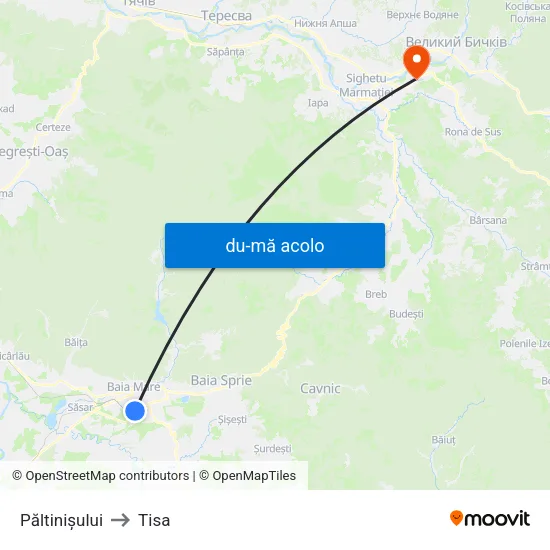 Harta de Păltinișului către Tisa