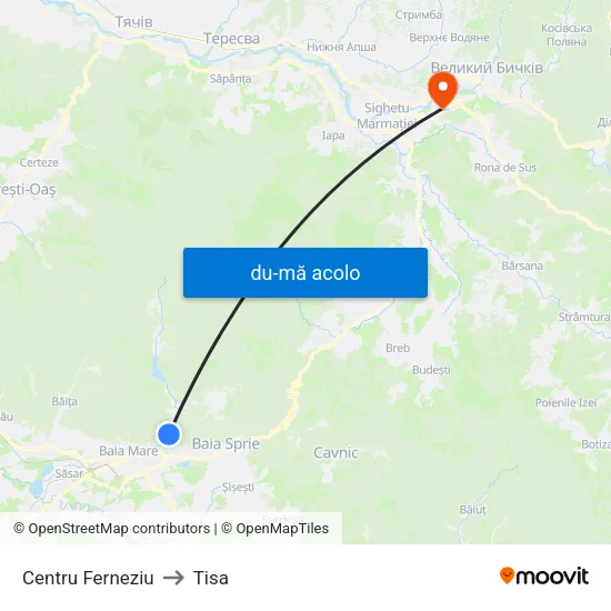 Harta de Centru Ferneziu către Tisa