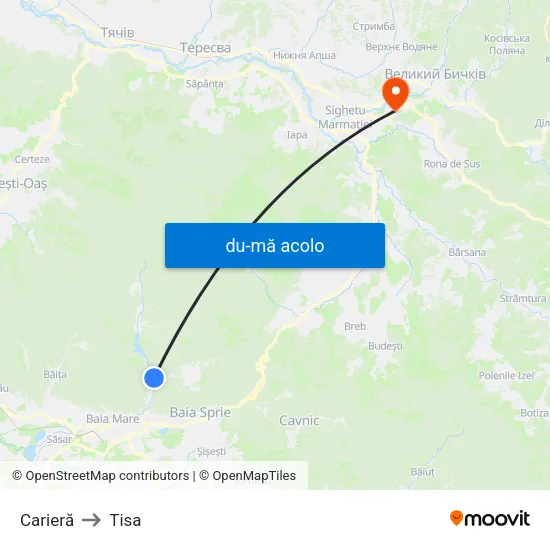 Harta de Carieră către Tisa