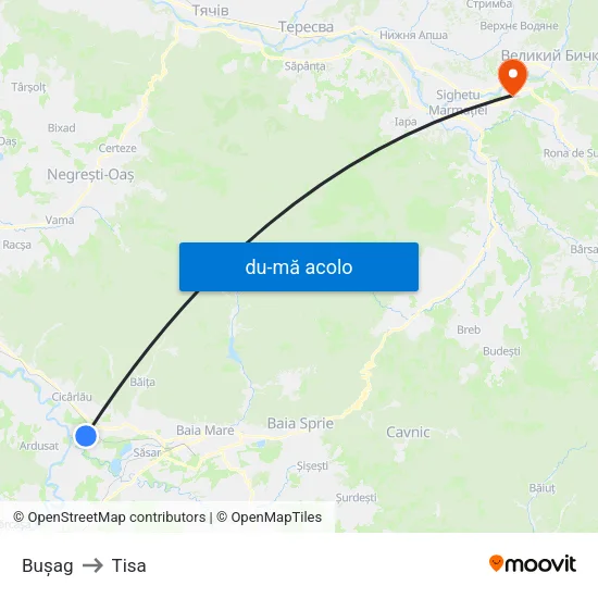 Harta de Bușag către Tisa