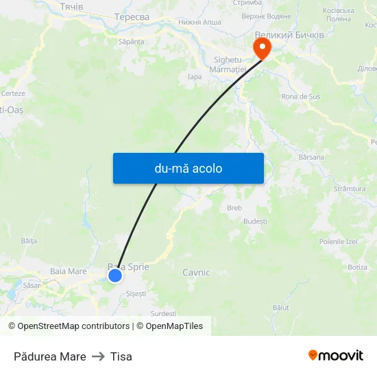 Harta de Pădurea Mare către Tisa