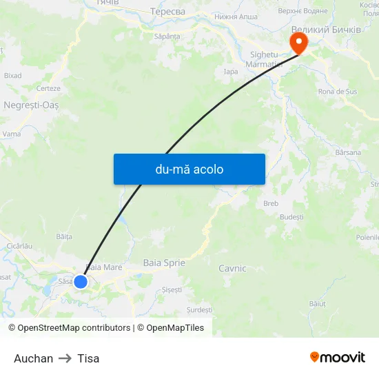 Harta de Auchan către Tisa