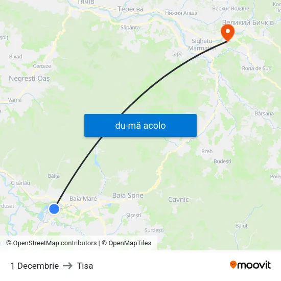 Harta de 1 Decembrie către Tisa