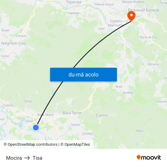 Harta de Mocira către Tisa