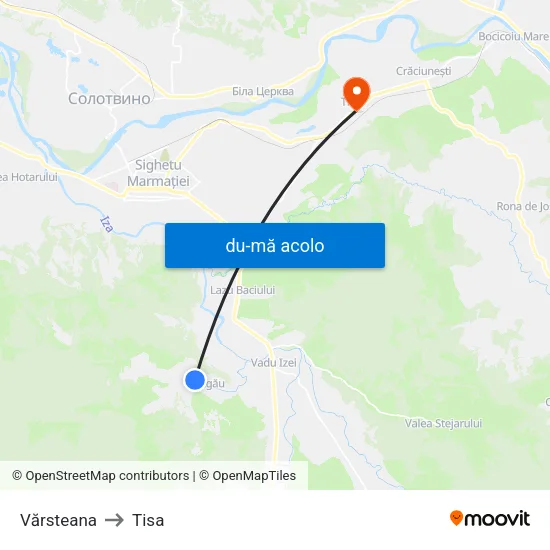 Harta de Vărsteana către Tisa