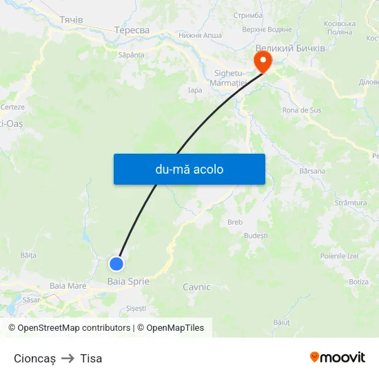 Harta de Cioncaș către Tisa