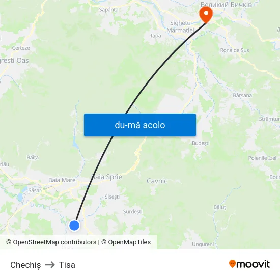 Harta de Chechiș către Tisa