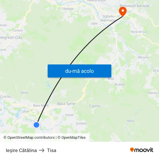 Harta de Ieșire Cătălina către Tisa