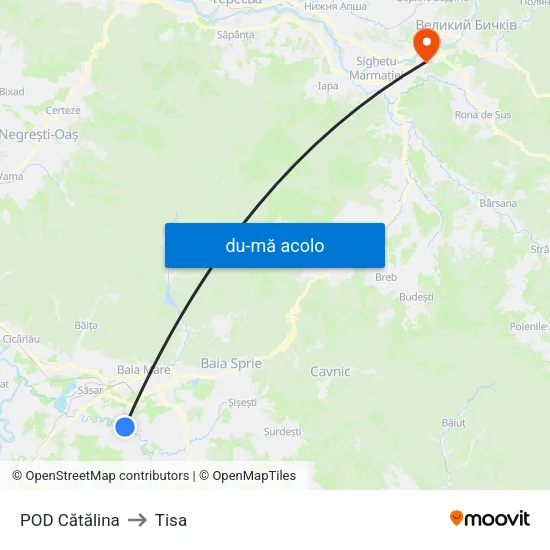 Harta de POD Cătălina către Tisa