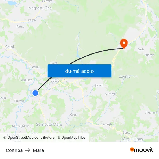 Harta de Colțirea către Mara