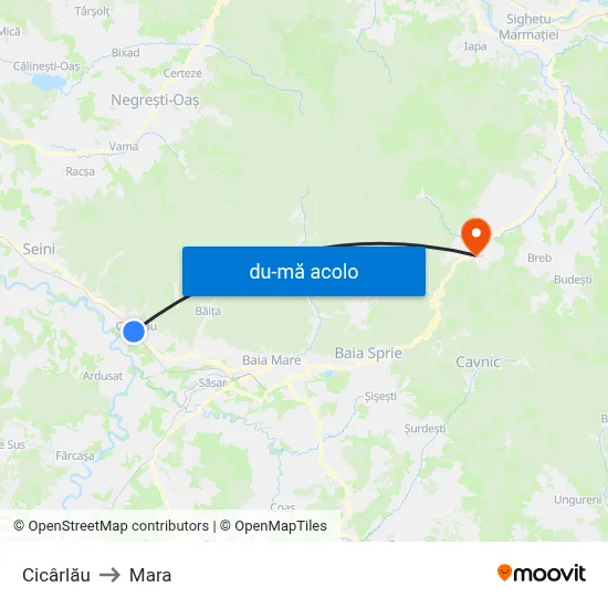 Harta de Cicârlău către Mara