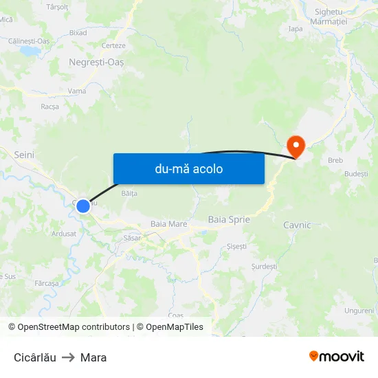 Harta de Cicârlău către Mara