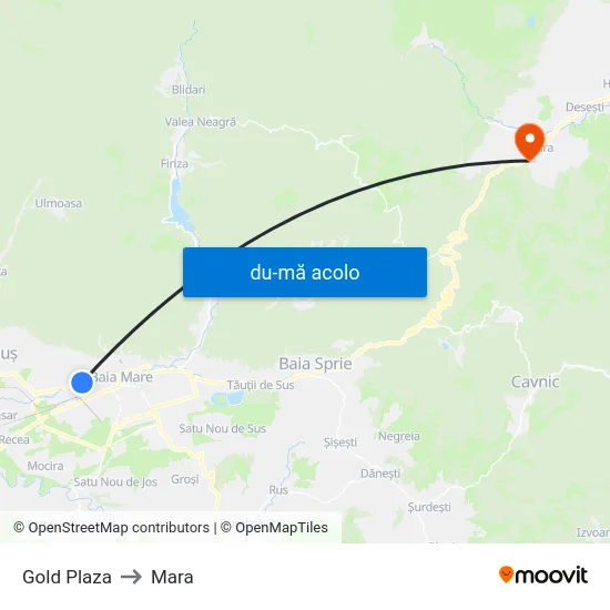 Harta de Gold Plaza către Mara