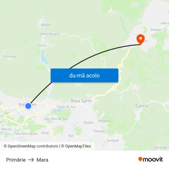 Harta de Primărie către Mara