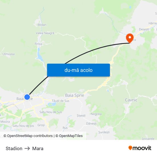 Harta de Stadion către Mara