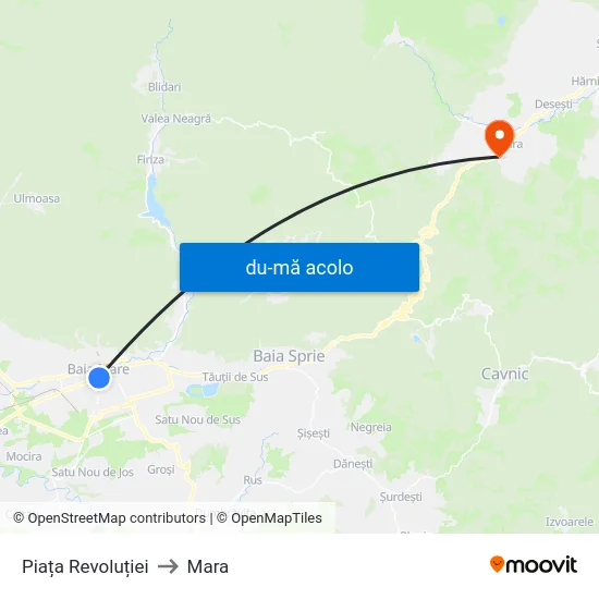 Harta de Piața Revoluției către Mara