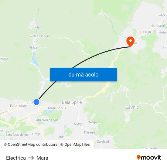 Harta de Electrica către Mara