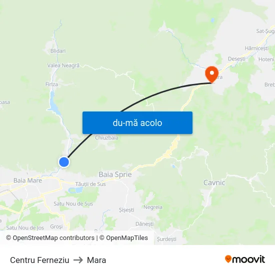 Harta de Centru Ferneziu către Mara