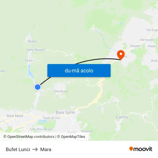 Harta de Bufet Lunci către Mara