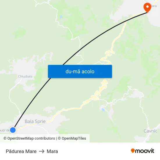 Harta de Pădurea Mare către Mara