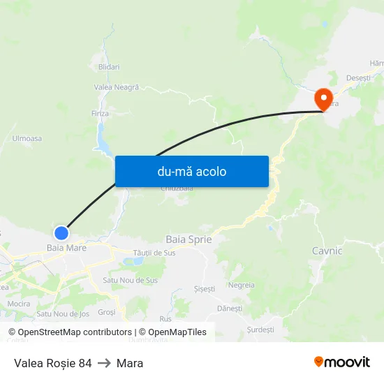 Harta de Valea Roșie 84 către Mara