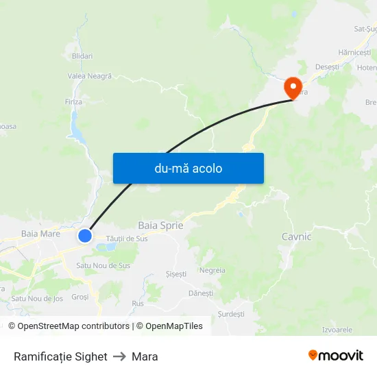 Harta de Ramificație Sighet către Mara