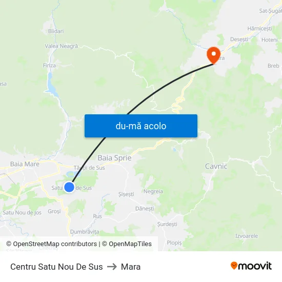 Harta de Centru Satu Nou De Sus către Mara