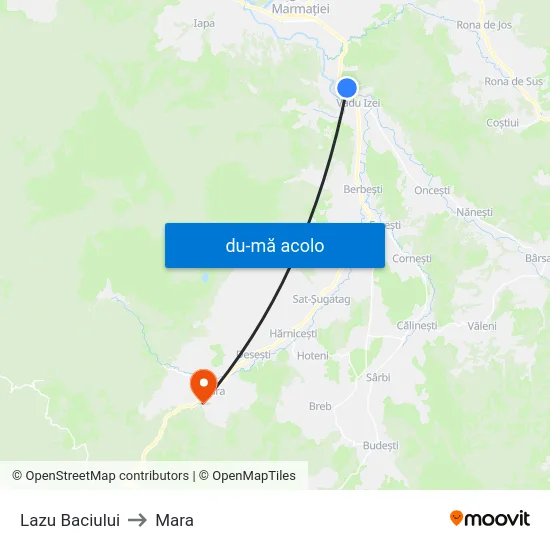 Harta de Lazu Baciului către Mara