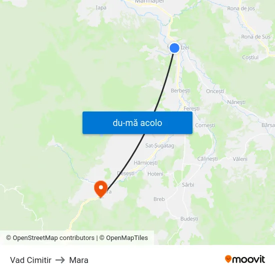 Harta de Vad Cimitir către Mara