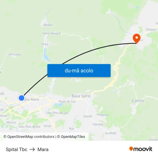 Harta de Spital Tbc către Mara