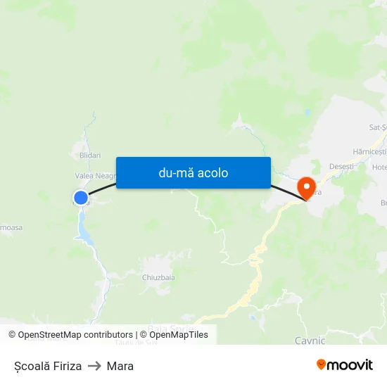 Harta de Școală Firiza către Mara