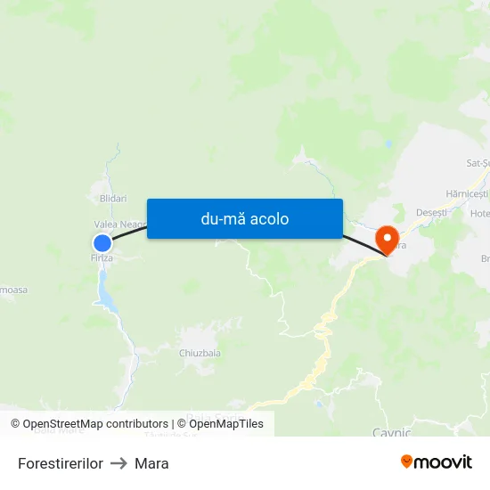 Harta de Forestirerilor către Mara